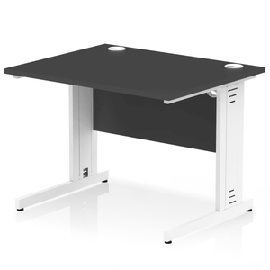 Dynamic 1000 Black White Wire Management Desk