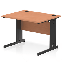 Load image into Gallery viewer, Dynamic 1000 Beech Black Wire Management Desk
