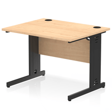 Load image into Gallery viewer, Dynamic 1000 Maple Black Wire Management Desk
