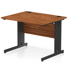 Load image into Gallery viewer, Dynamic 1000 Walnut Black Wire Management Desk
