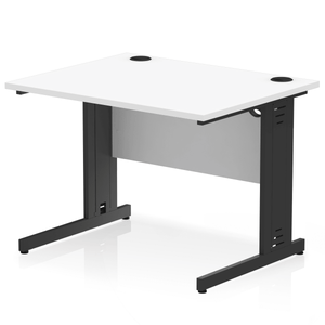 Dynamic 1000 White Black Wire Management Desk