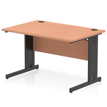 Load image into Gallery viewer, Dynamic 1200 Maple Black Wire Management Desk
