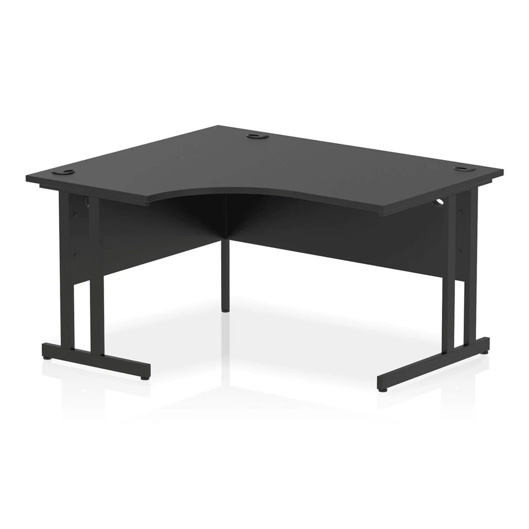 140cm Large Corner Workstation Black Left Hand