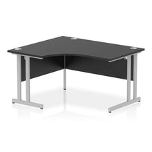 Load image into Gallery viewer, 140cm Large Corner Desk Black Silver Leg Left Hand
