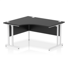 Load image into Gallery viewer, Impulse 140cm Black Corner Desk White Leg Left Hand
