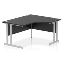 Load image into Gallery viewer, 140cm Large Corner Desk Black Silver Leg Right Hand
