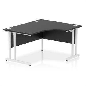 Impulse 140cm Black Corner Desk Silver Leg Right Hand