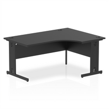 Load image into Gallery viewer, 160cm Black Corner PC Table Black Leg Right Hand
