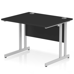 Impulse 1000 Black Silver Cantilever Office Desk