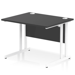 Impulse 1000 Black White Cantilever Office Desk