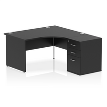 Load image into Gallery viewer, 140cm Black Corner Desk And Storage Unit Right Hand
