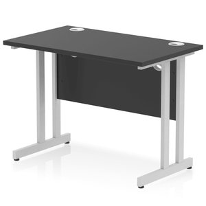 Impulse Slimline 1000 Black Silver Office Desk