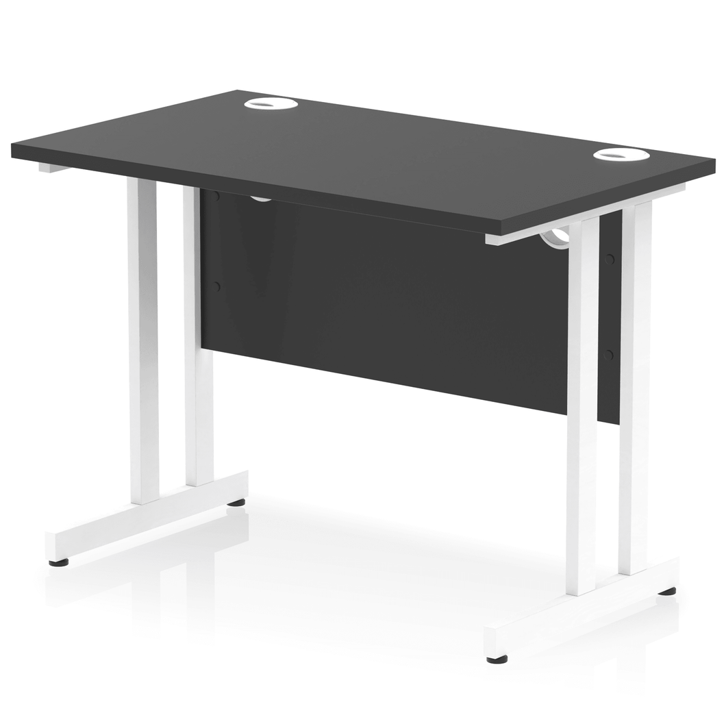 Impulse Slimline 1000 Black White Office Desk