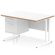 Load image into Gallery viewer, Impulse 1200 White Wood A4 Office Desk
