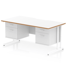 Load image into Gallery viewer, Impulse 1600 3+2 White Wood Storage Office Desk
