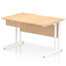 Load image into Gallery viewer, Impulse 1200 White Maple Scalloped 1 Drawer Desk
