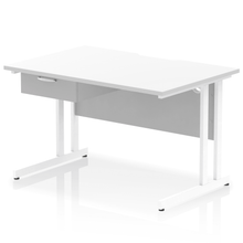 Load image into Gallery viewer, Impulse 1200 White Scalloped 1 Drawer Desk
