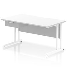 Load image into Gallery viewer, Impulse 1400 White Scalloped 1 Drawer Desk
