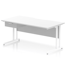 Load image into Gallery viewer, Impulse 1600 White Scalloped 1 Drawer Desk
