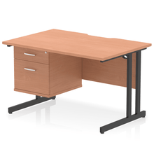 Load image into Gallery viewer, Impulse 1200 Black Beech A4 Office Desk
