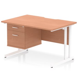 Impulse 1200 White Beech A4 Office Desk