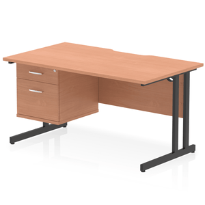 Impulse 1400 Black Beech A4 Office Desk