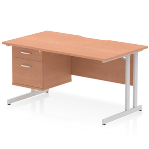 Impulse 1400 Silver Beech A4 Office Desk