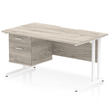 Load image into Gallery viewer, Impulse 1400 White Grey Oak A4 Office Desk
