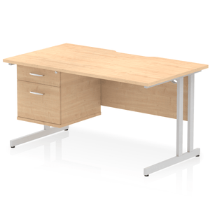 Impulse 1400 Silver Maple A4 Office Desk