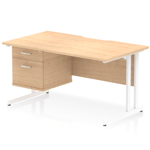 Impulse 1400 White Maple A4 Office Desk