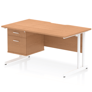 Impulse 1400 White Oak A4 Office Desk