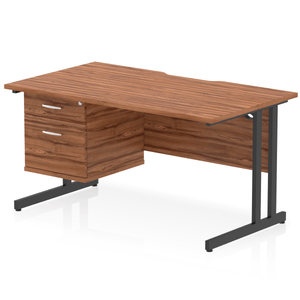 Impulse 1400 Black Walnut A4 Office Desk