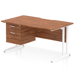 Impulse 1400 White Walnut A4 Office Desk