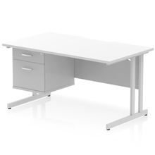 Load image into Gallery viewer, Impulse 1400 Silver White A4 Office Desk
