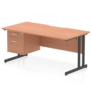 Impulse 1600 Black Beech A4 Office Desk