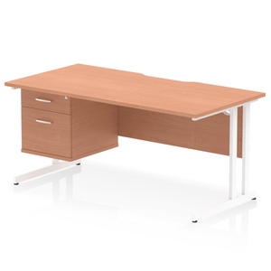 Impulse 1600 White Beech A4 Office Desk