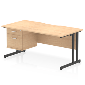 Impulse 1600 Maple Black A4 Office Desk