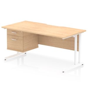 Impulse 1600 White Maple A4 Office Desk