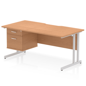 Impulse 1600 Silver Oak A4 Office Desk