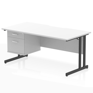 Impulse 1600 Black White A4 Office Desk