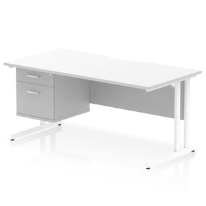 Impulse 1600 White A4 Office Desk