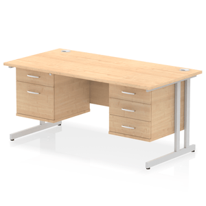 Impulse 1600 2+3 Silver Maple Storage Office Desk