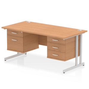 Impulse 1600 2+3 Silver Oak Storage Office Desk