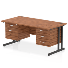 Load image into Gallery viewer, Impulse 1600 3+2 Black Walnut Storage Office Desk
