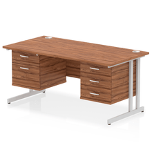 Load image into Gallery viewer, Impulse 1600 2+3 Silver Walnut Storage Office Desk
