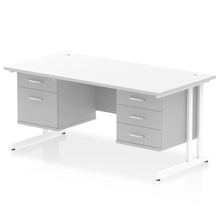 Load image into Gallery viewer, Impulse 1600 2+3 White Storage Office Desk
