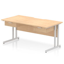 Load image into Gallery viewer, Impulse 1600 Silver Maple Scalloped Office Desk
