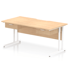 Load image into Gallery viewer, Impulse 1600 White Maple Scalloped Office Desk
