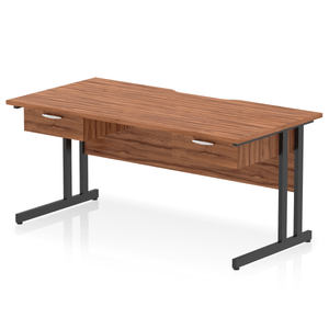 Impulse 1600 Black Walnut Scalloped Office Desk