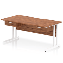 Load image into Gallery viewer, Impulse 1600 White Walnut Scalloped Office Desk
